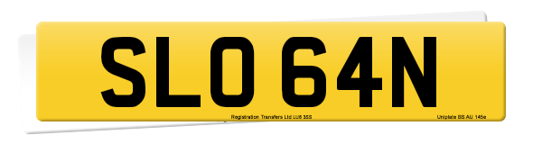 Registration number SLO 64N